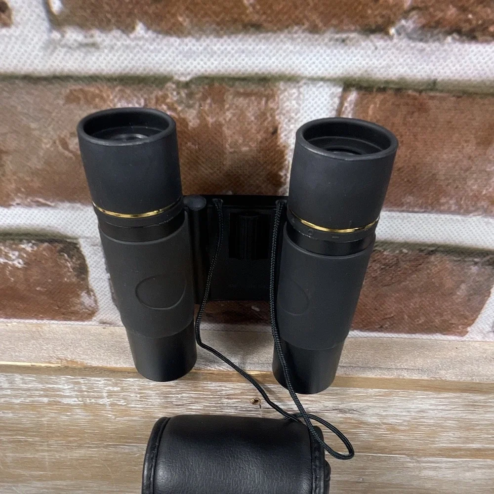 Bausch & Lomb 12x25 Compact Binoculars 12x Coated Roof Prism Black w/ Case